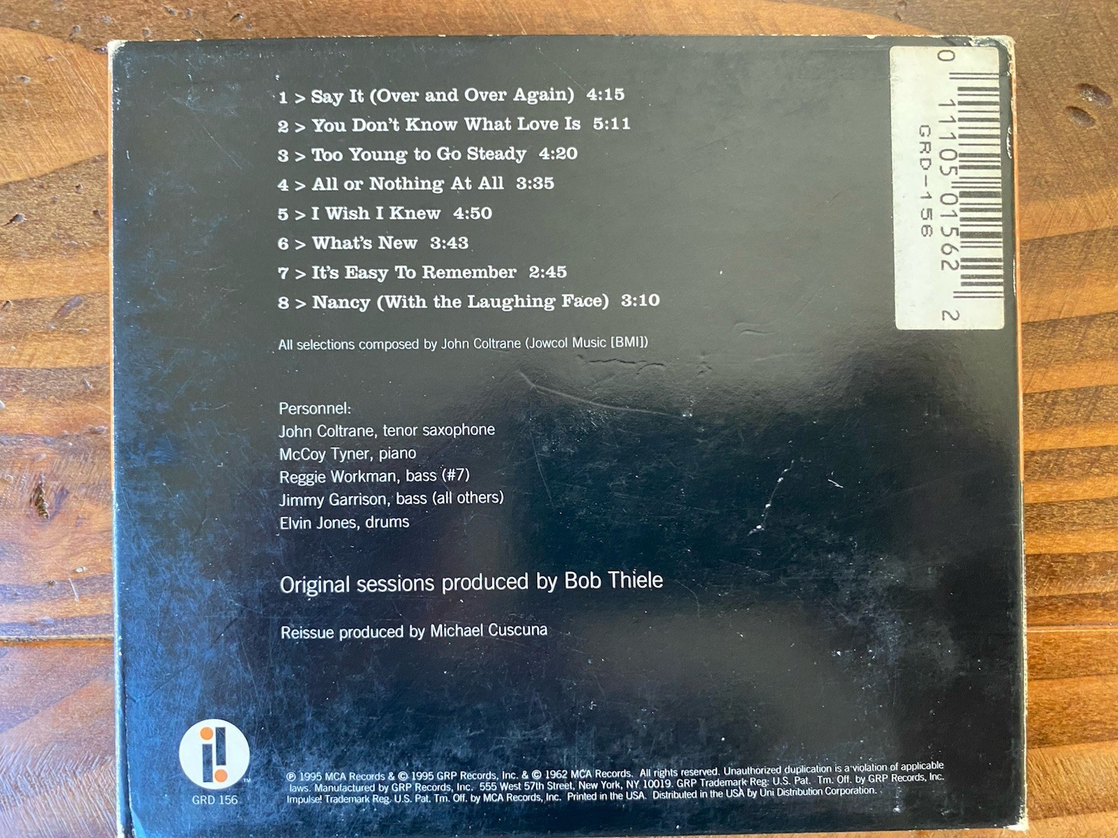 John Coltrane Quartet Ballads CD Album 1996 Impulse!