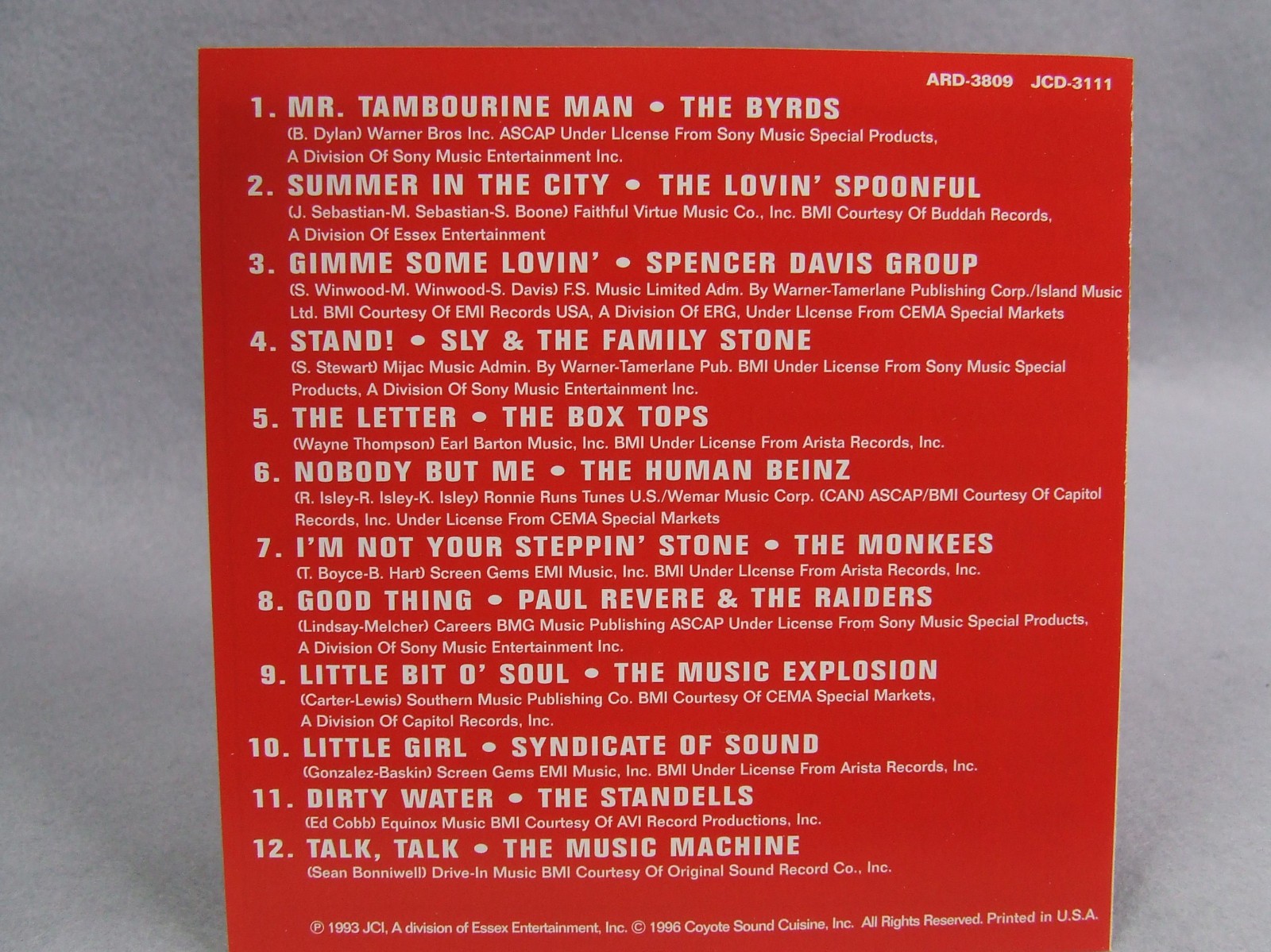 Good Times 60's America Rocks by Various Artists (CD 1993) The Byrds, Box Tops