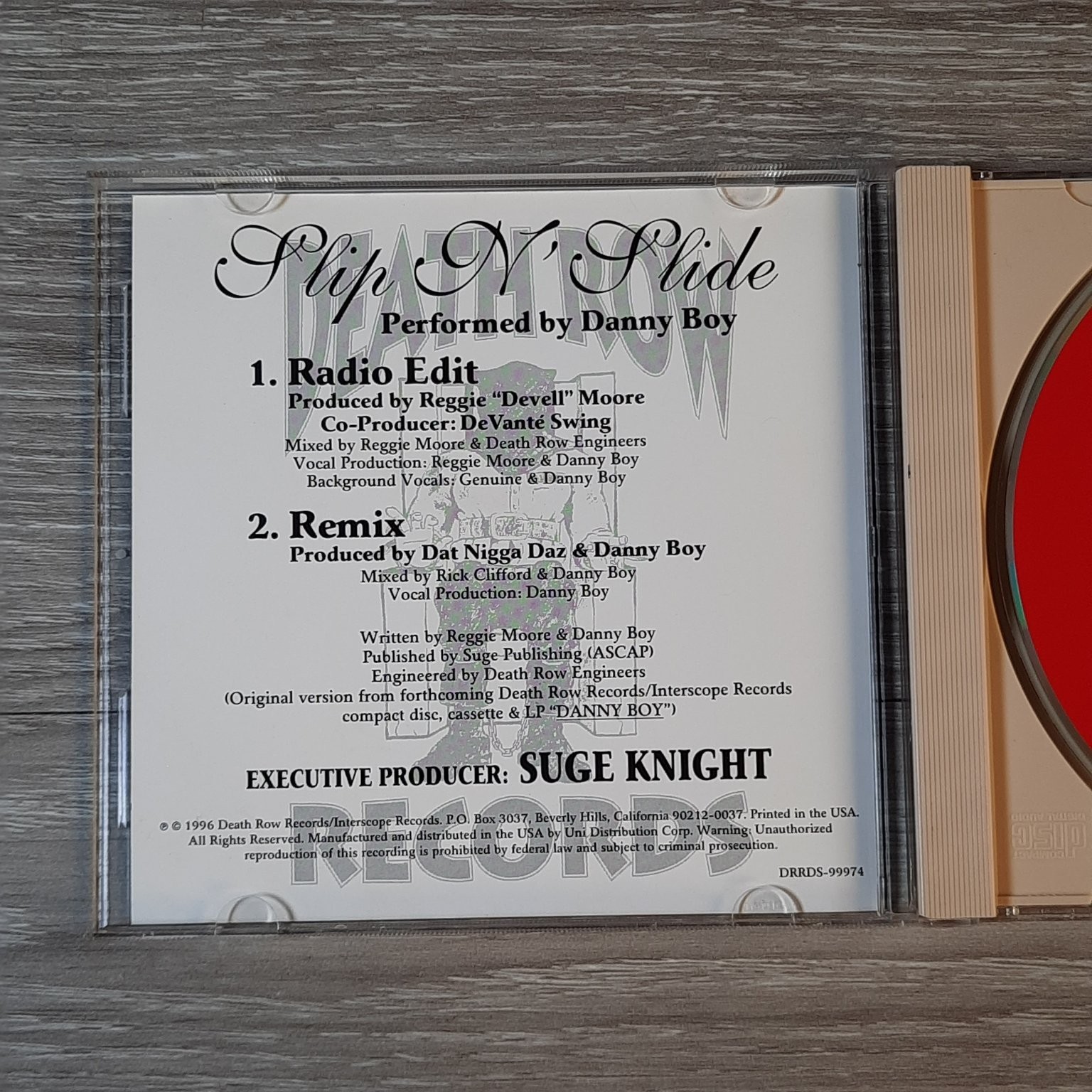 Danny Boy – Slip N' Slide CD Single 1996 Hip Hop R&B Death Row Interscope