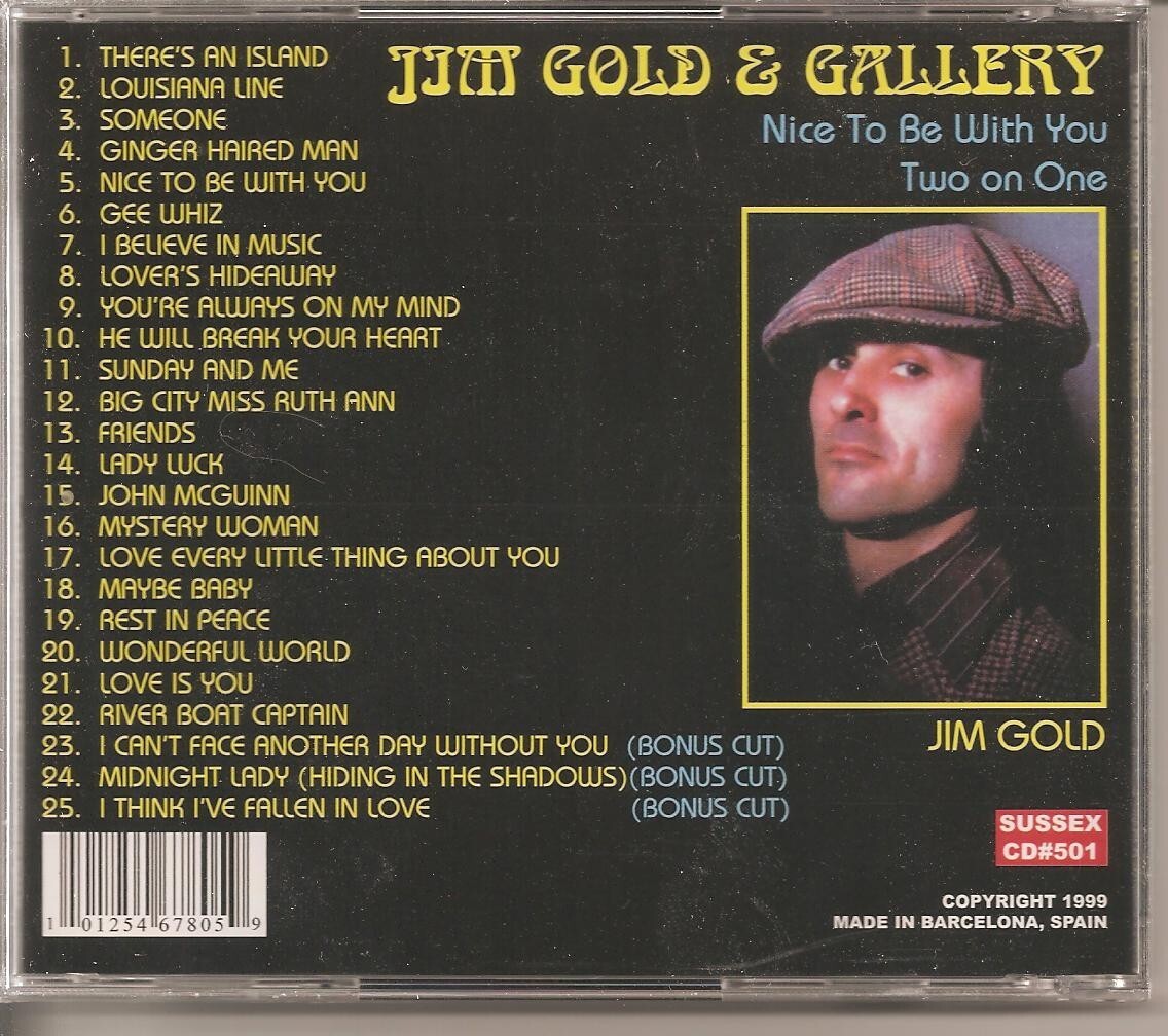 Nice to Be with You 2 on 1 by Gold, Jim & Gallery BRAND NEW CD