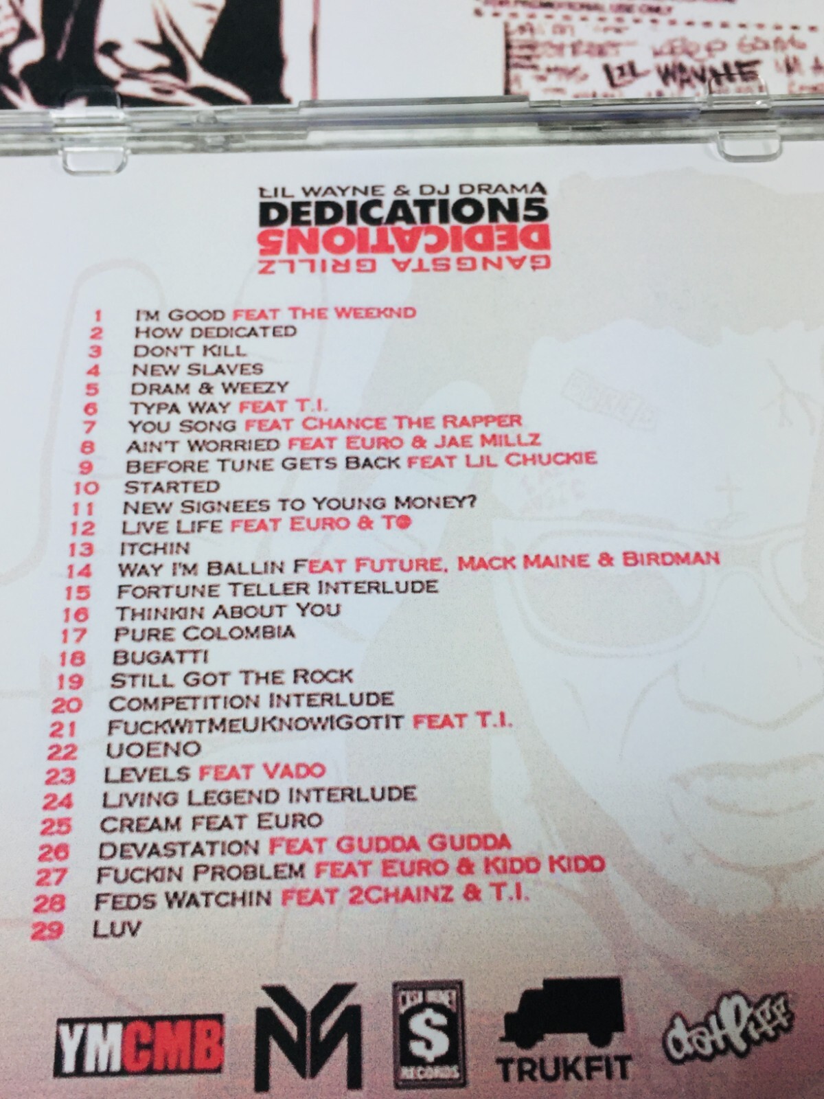 LIL WAYNE - DEDICATION (1-6) 1 2 3 4 5 6 RELOADED PROMO MIXTAPE MIX CD LOT OF 7