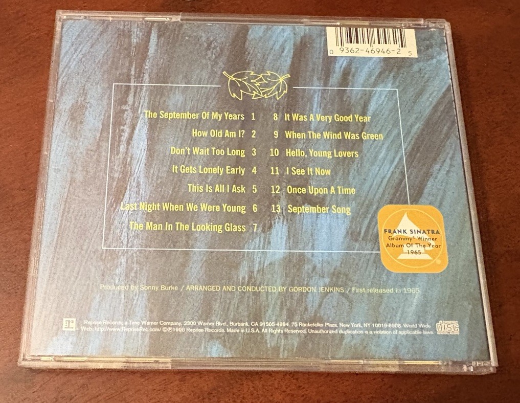 September of My Years by Frank Sinatra (CD, 1998)