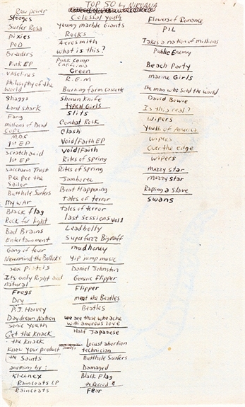 Fiebre en internet por los 50 discos favoritos de Cobain