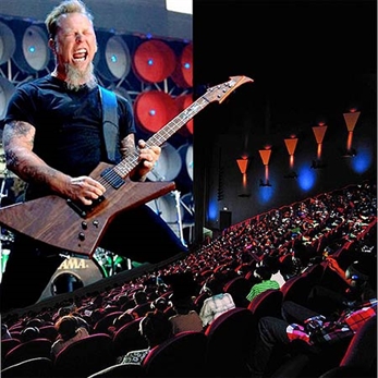 Lars Ulrich, y Kirk Hammett presentando "Metallica 3D, Through The Never" en Madrid