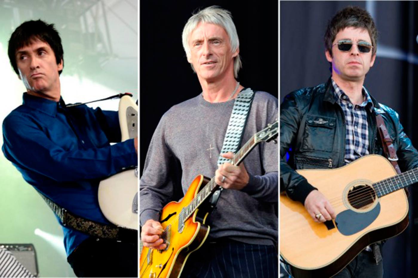 Johnny Marr y Paul Weller junto a Noel Gallagher